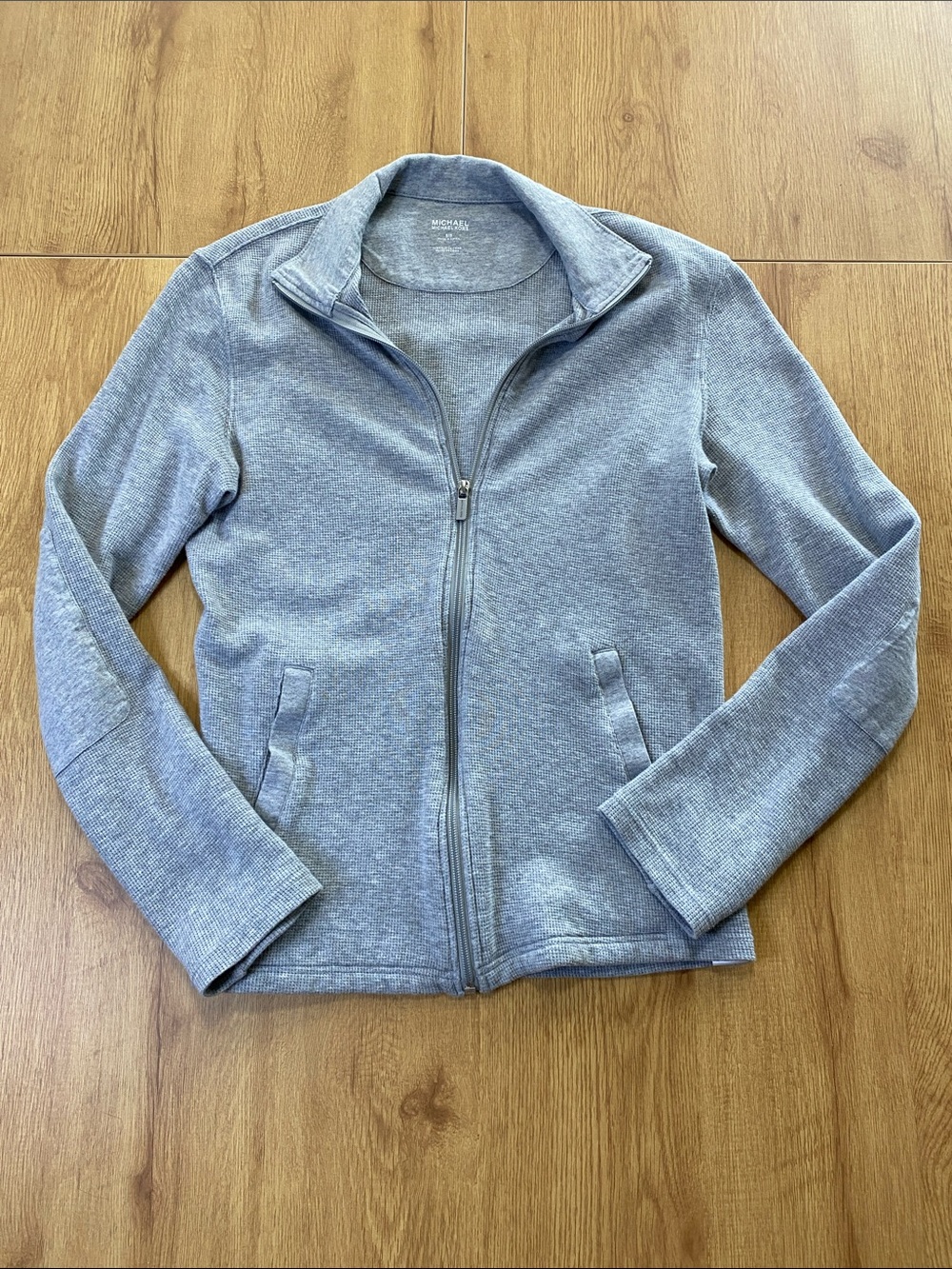 Michael Kors Light Heather Gray Zip-Up Shirt Jacket